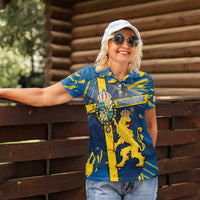 Personalized Sweden Women Polo Shirt Coat Of Arms Unique Style - Wonder Print Shop