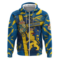 Personalized Sweden Zip Hoodie Coat Of Arms Unique Style - Wonder Print Shop