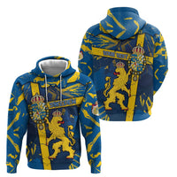 Personalized Sweden Zip Hoodie Coat Of Arms Unique Style - Wonder Print Shop