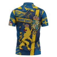 Personalized Sweden Zipper Polo Shirt Coat Of Arms Unique Style - Wonder Print Shop