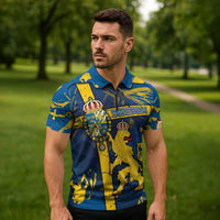 Personalized Sweden Zipper Polo Shirt Coat Of Arms Unique Style - Wonder Print Shop