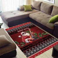 Guitar Christmas Area Rug Rocking Santa - Wonder Print Shop