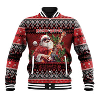 Guitar Christmas Baseball Jacket Rocking Santa - Wonder Print Shop