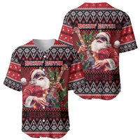 Guitar Christmas Baseball Jersey Rocking Santa - Wonder Print Shop