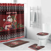 Guitar Christmas Bathroom Set Rocking Santa - Wonder Print Shop