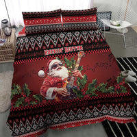 Guitar Christmas Bedding Set Rocking Santa - Wonder Print Shop
