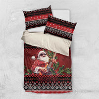 Guitar Christmas Bedding Set Rocking Santa - Wonder Print Shop