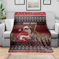 Guitar Christmas Blanket Rocking Santa - Wonder Print Shop