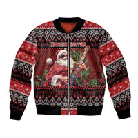Guitar Christmas Bomber Jacket Rocking Santa - Wonder Print Shop