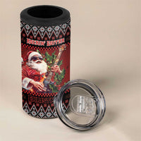 Guitar Christmas 4 in 1 Can Cooler Tumbler Rocking Santa - Wonder Print Shop
