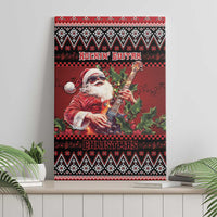 Guitar Christmas Canvas Wall Art Rocking Santa - Wonder Print Shop