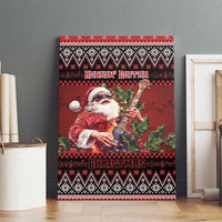Guitar Christmas Canvas Wall Art Rocking Santa - Wonder Print Shop