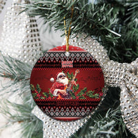 Guitar Christmas Ceramic Ornament Rocking Santa - Wonder Print Shop