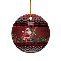 Guitar Christmas Ceramic Ornament Rocking Santa - Wonder Print Shop