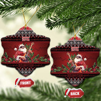 Guitar Christmas Ceramic Ornament Rocking Santa - Wonder Print Shop