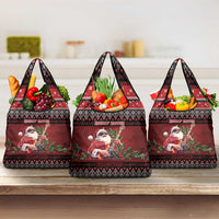 Guitar Christmas Grocery Bag Rocking Santa - Wonder Print Shop