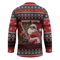 Guitar Christmas Hockey Jersey Rocking Santa - Wonder Print Shop
