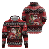 Guitar Christmas Hoodie Rocking Santa - Wonder Print Shop