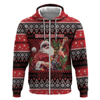 Guitar Christmas Hoodie Rocking Santa - Wonder Print Shop