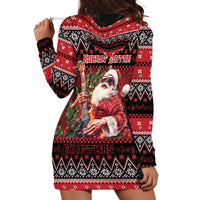 Guitar Christmas Hoodie Dress Rocking Santa - Wonder Print Shop