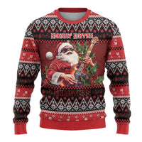 Guitar Christmas Ugly Christmas Sweater Rocking Santa - Wonder Print Shop