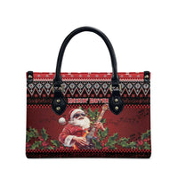 Guitar Christmas Leather Bag Rocking Santa - Wonder Print Shop