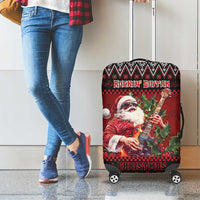 Guitar Christmas Luggage Cover Rocking Santa - Wonder Print Shop
