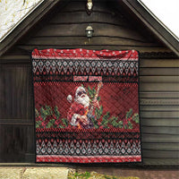 Guitar Christmas Quilt Rocking Santa - Wonder Print Shop