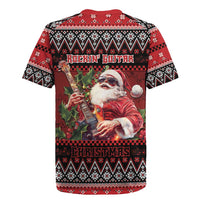 Guitar Christmas Rugby Jersey Rocking Santa - Wonder Print Shop