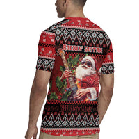 Guitar Christmas Rugby Jersey Rocking Santa - Wonder Print Shop