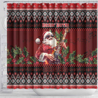 Guitar Christmas Shower Curtain Rocking Santa - Wonder Print Shop