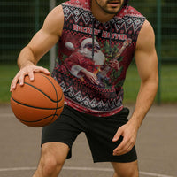 Guitar Christmas Sleeveless Hoodie Rocking Santa - Wonder Print Shop