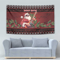 Guitar Christmas Tapestry Rocking Santa - Wonder Print Shop