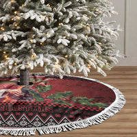 Guitar Christmas Tree Skirt Rocking Santa - Wonder Print Shop