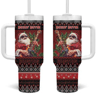 Guitar Christmas Tumbler With Handle Rocking Santa - Wonder Print Shop