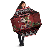 Guitar Christmas Umbrella Rocking Santa - Wonder Print Shop