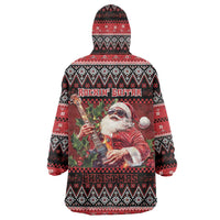 Guitar Christmas Wearable Blanket Hoodie Rocking Santa - Wonder Print Shop