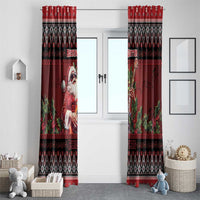 Guitar Christmas Window Curtain Rocking Santa - Wonder Print Shop