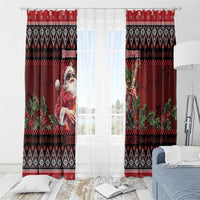Guitar Christmas Window Curtain Rocking Santa - Wonder Print Shop