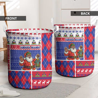 Haiti Christmas Laundry Basket Santa With Fanal Haitian Patchwork Style - Wonder Print Shop
