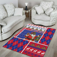 Haiti Christmas Area Rug Santa With Fanal Haitian Patchwork Style - Wonder Print Shop