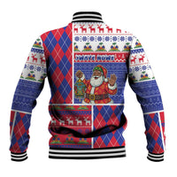 Haiti Christmas Baseball Jacket Santa With Fanal Haitian Patchwork Style - Wonder Print Shop