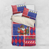 Haiti Christmas Bedding Set Santa With Fanal Haitian Patchwork Style - Wonder Print Shop