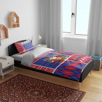 Haiti Christmas Bedding Set Santa With Fanal Haitian Patchwork Style - Wonder Print Shop