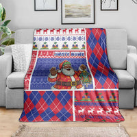 Haiti Christmas Blanket Santa With Fanal Haitian Patchwork Style - Wonder Print Shop