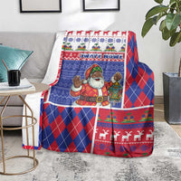 Haiti Christmas Blanket Santa With Fanal Haitian Patchwork Style - Wonder Print Shop