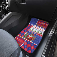Haiti Christmas Car Mats Santa With Fanal Haitian Patchwork Style - Wonder Print Shop
