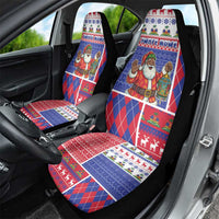 Haiti Christmas Car Seat Cover Santa With Fanal Haitian Patchwork Style - Wonder Print Shop
