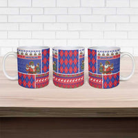 Haiti Christmas Ceramic Mug Santa With Fanal Haitian Patchwork Style - Wonder Print Shop
