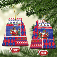 Haiti Christmas Ceramic Ornament Santa With Fanal Haitian Patchwork Style - Wonder Print Shop